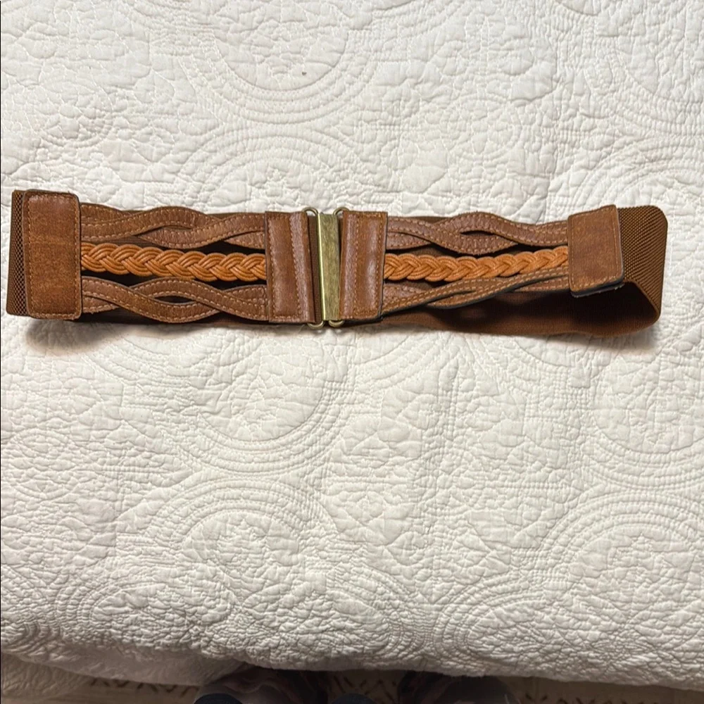 Braided Tan Leather Belt